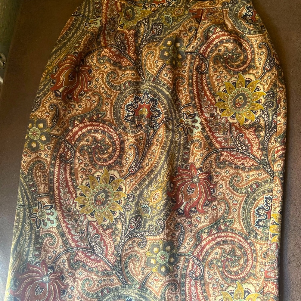 Burberry Paisley Print Midi Skirt